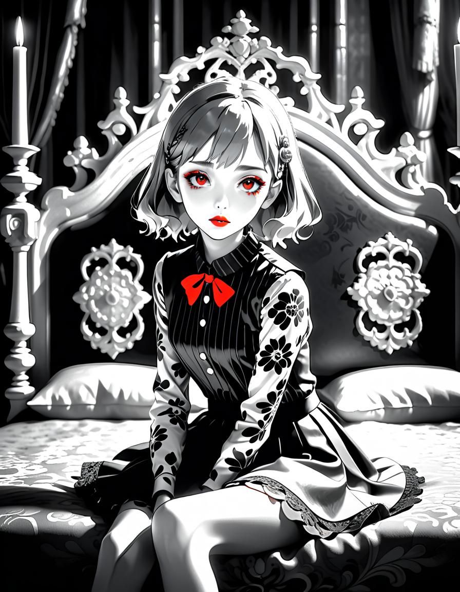 Striking Portrait of Woman with Red Lipstick