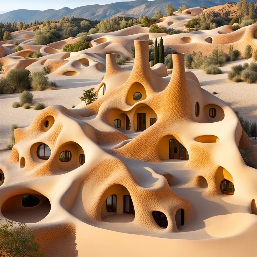 Gaudi-Inspired Desert Houses