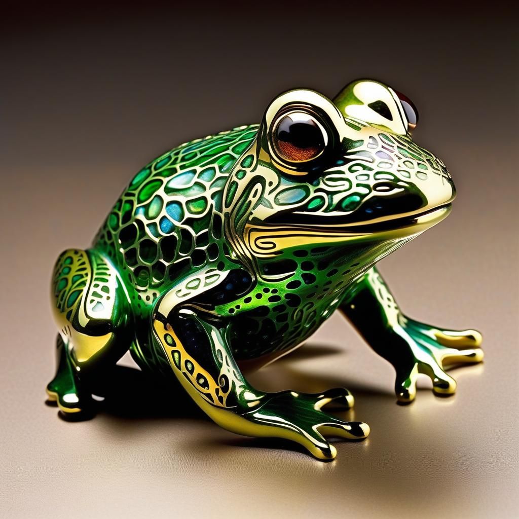 Rabbit-Frog Hybrid Creature in Hopping Pose