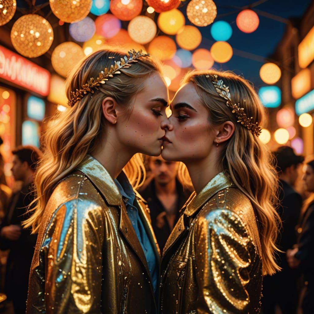 Golden Hollywood Moment in Hyper-Realistic Style