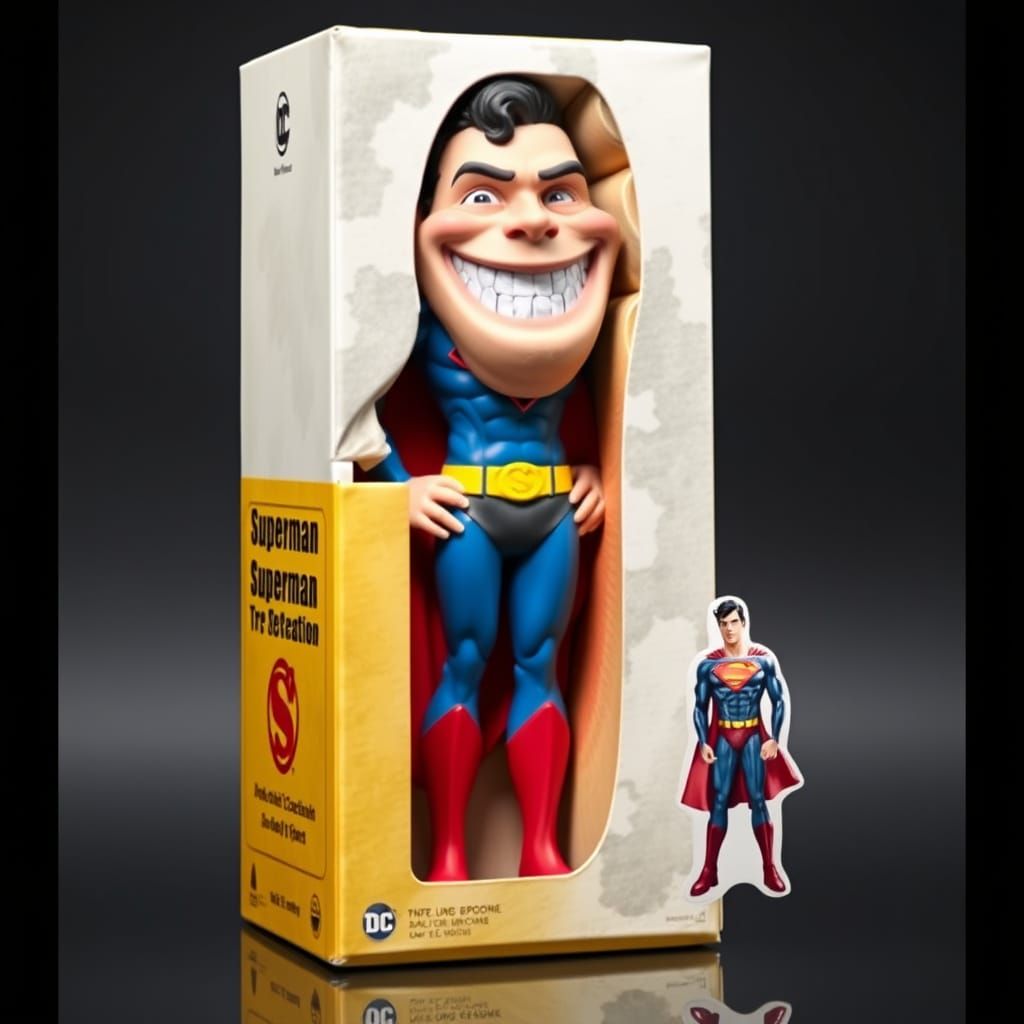 Superman Smiles from a Big Box
