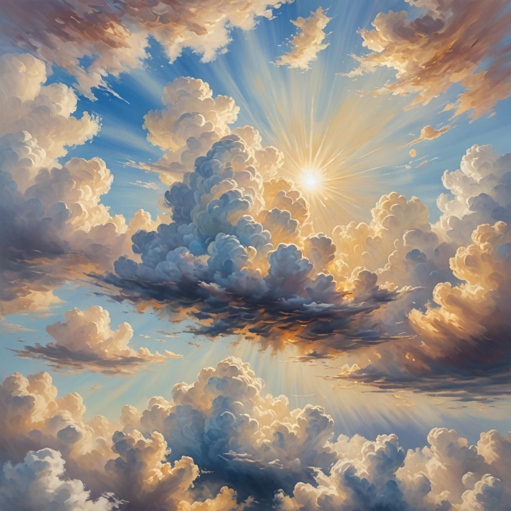 Celestial Being in Dreamy, Surrealist Oil Painting