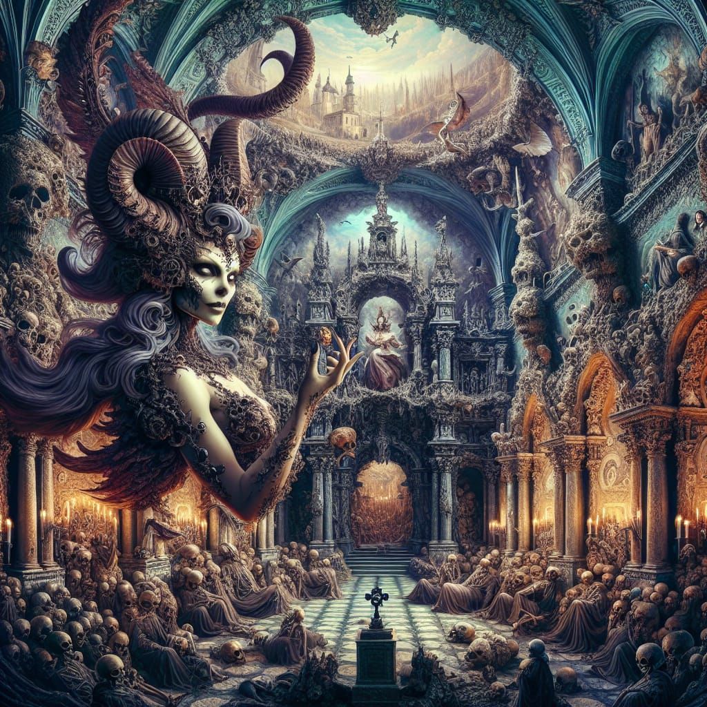 Gothic Demoness in Ossuary: Fantasy Concept Art
