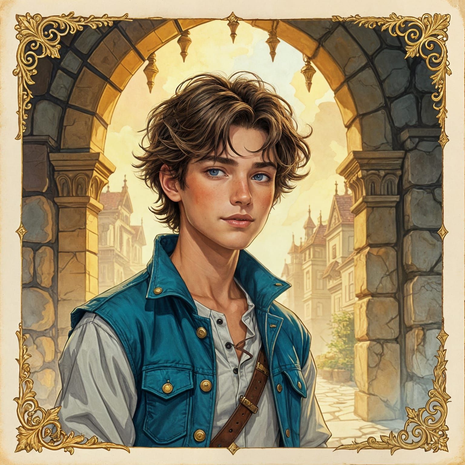 Dungeons & Dragons Style Boy with Blue Accents