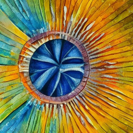 Diatom Close-Up in Gouache Impressionist Style