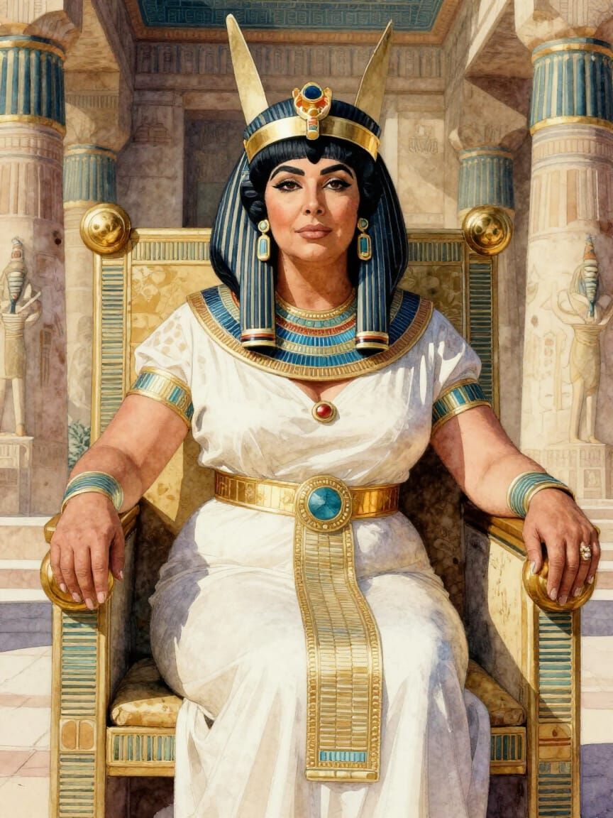 Elizabeth Taylor as Cleopatra in Egyptian Palace