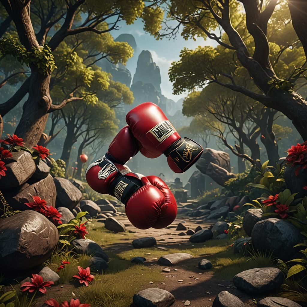 boxing outdoors with boxing gloves (Literally)