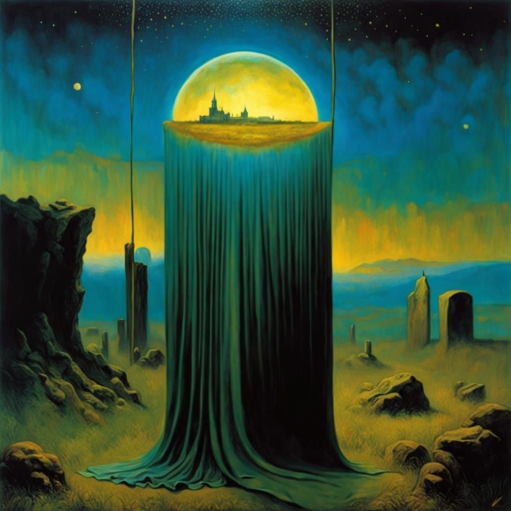 Ethereal Child in Dreamlike Cemetery Playground