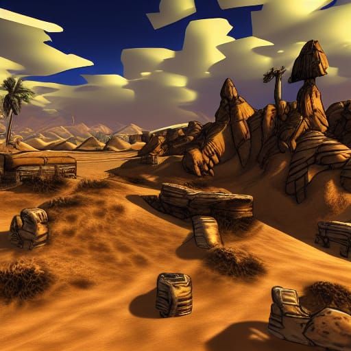 Borderlands-Style Desert Wasteland