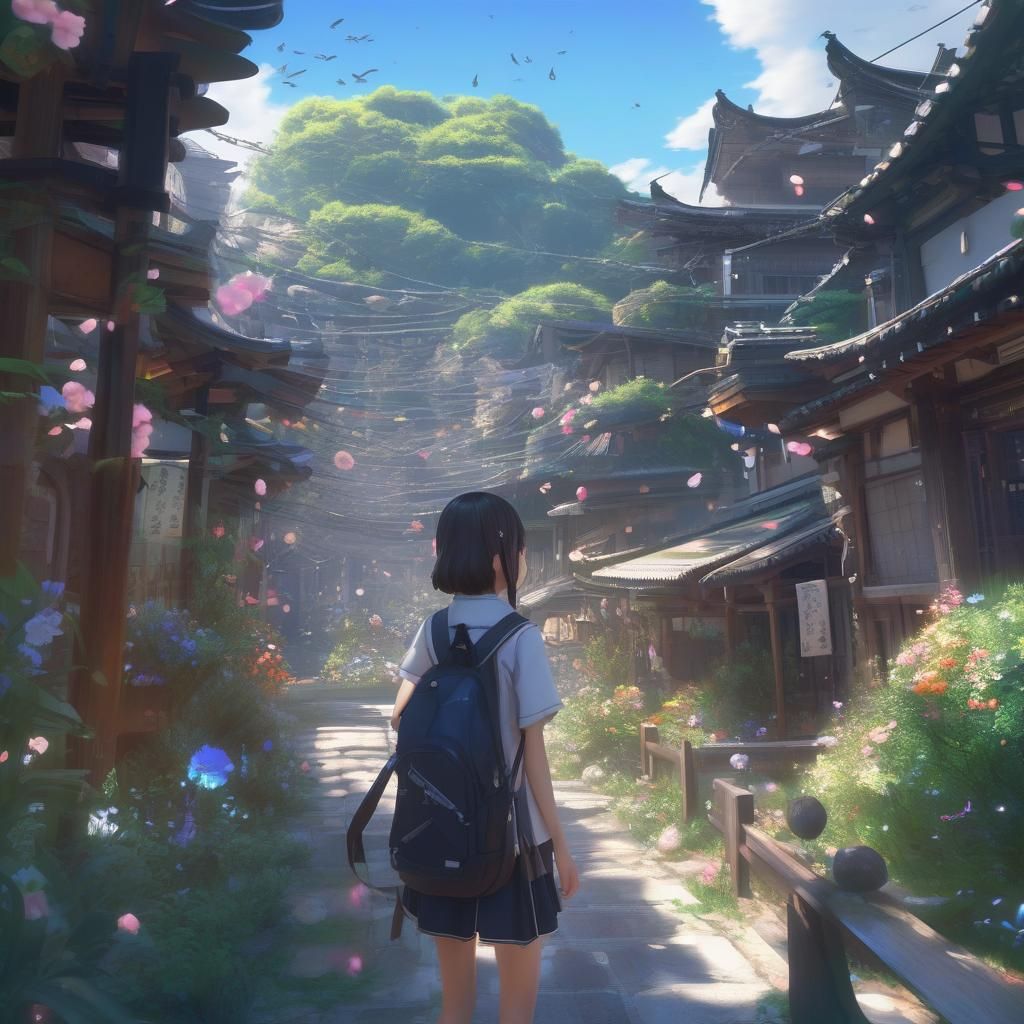 Ordinary Girl in Anime Style, Detailed 3D Portrait