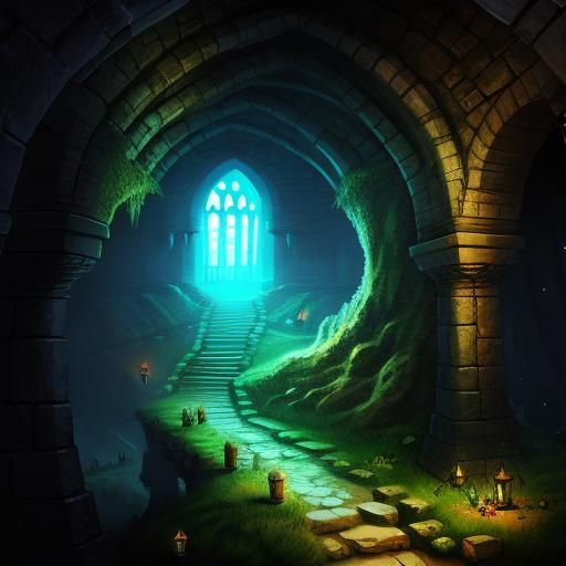 Enchanted Magical Dungeon Scene