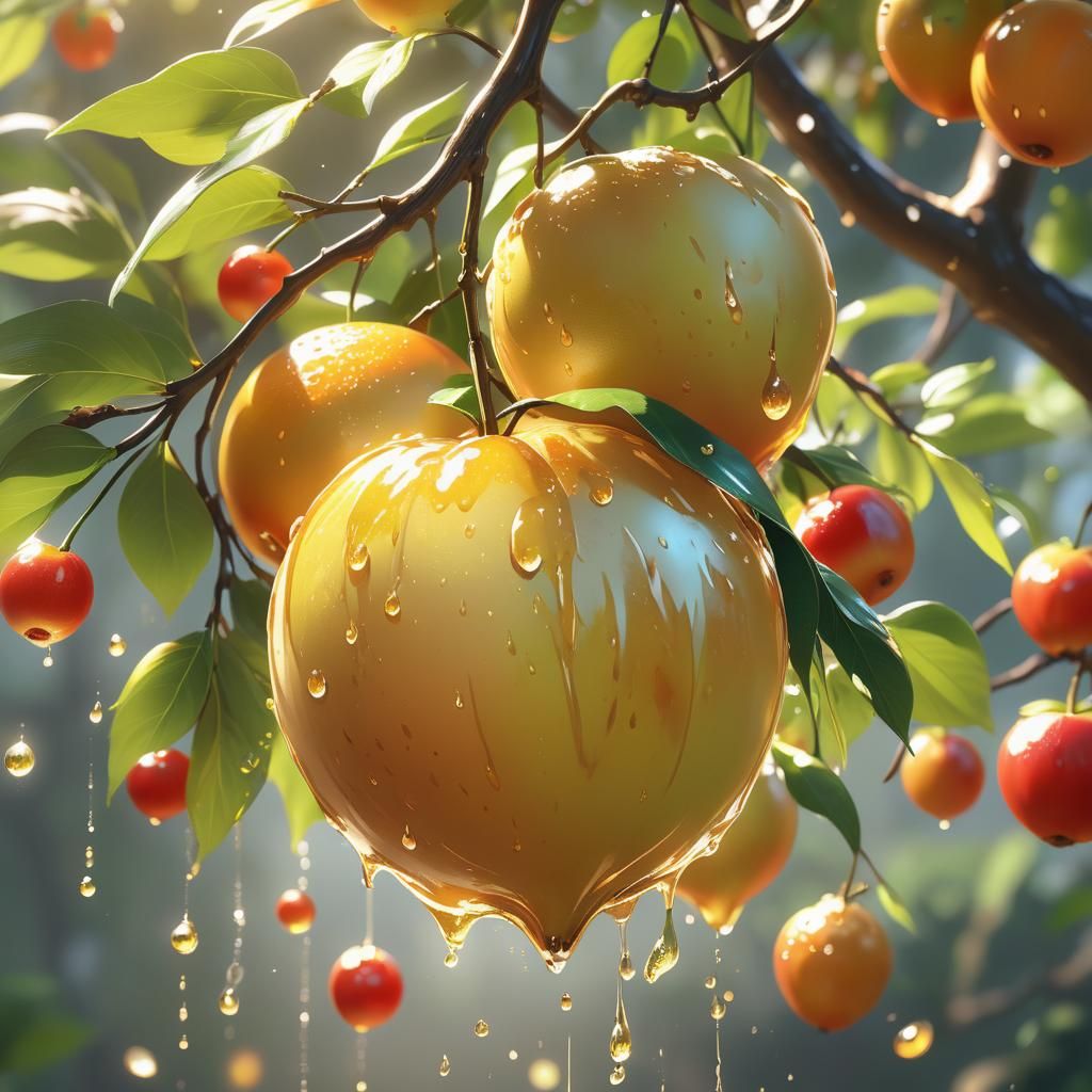 Luscious Fruit Ready to Drop: 3D Anime Art