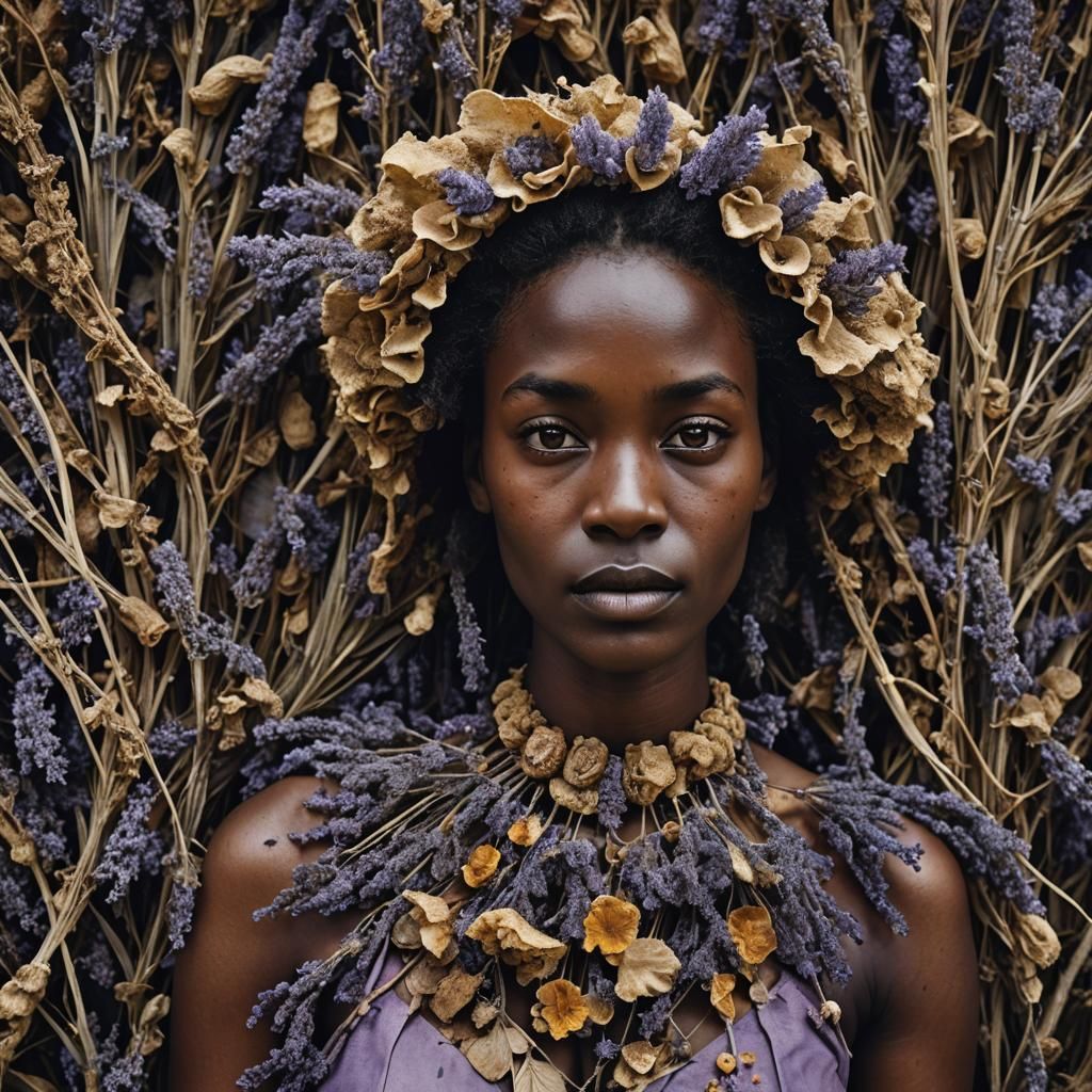 Ethereal Portrait of Woman in Lavender Dress