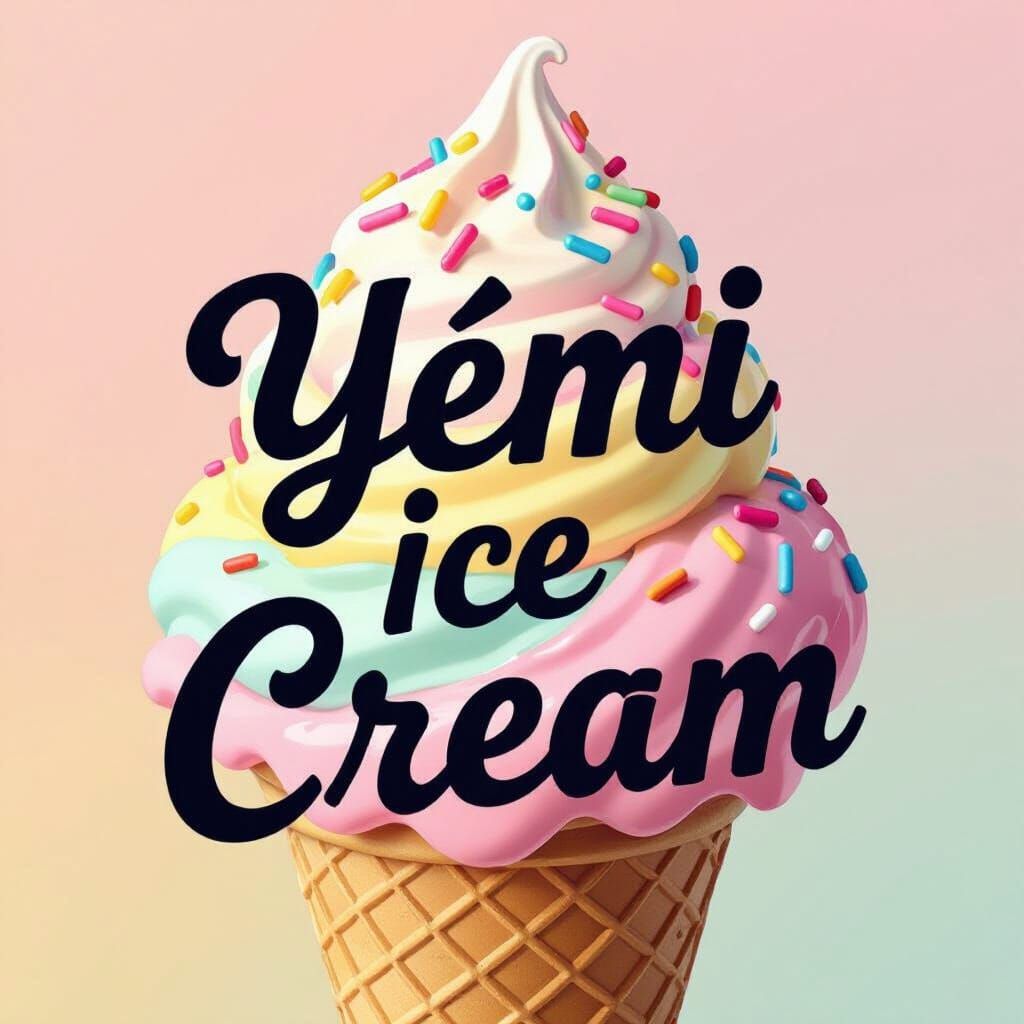 Colorful Ice Cream in Pop Art Style with Sprinkles