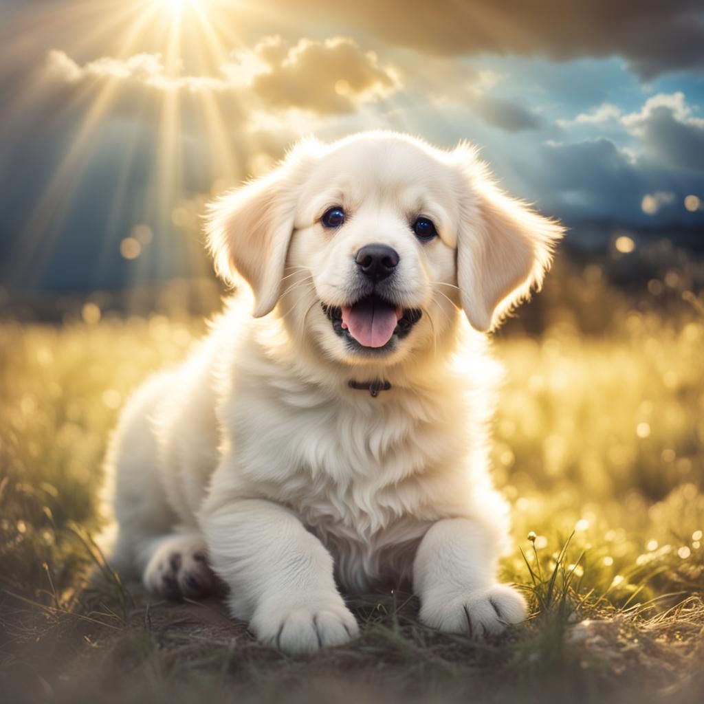 Puppy in Divine Sunshine: Soft Focus