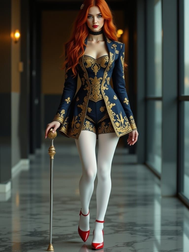 Regal High Fashion Portrait in Modern Luxury