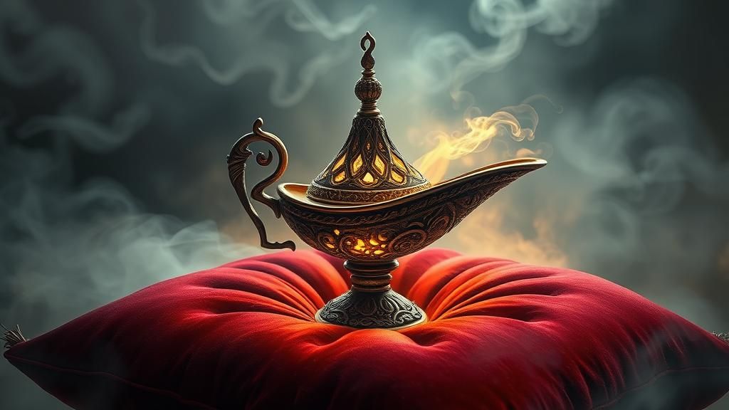 Ornate Magic Lamp in Biomechanical Surrealism