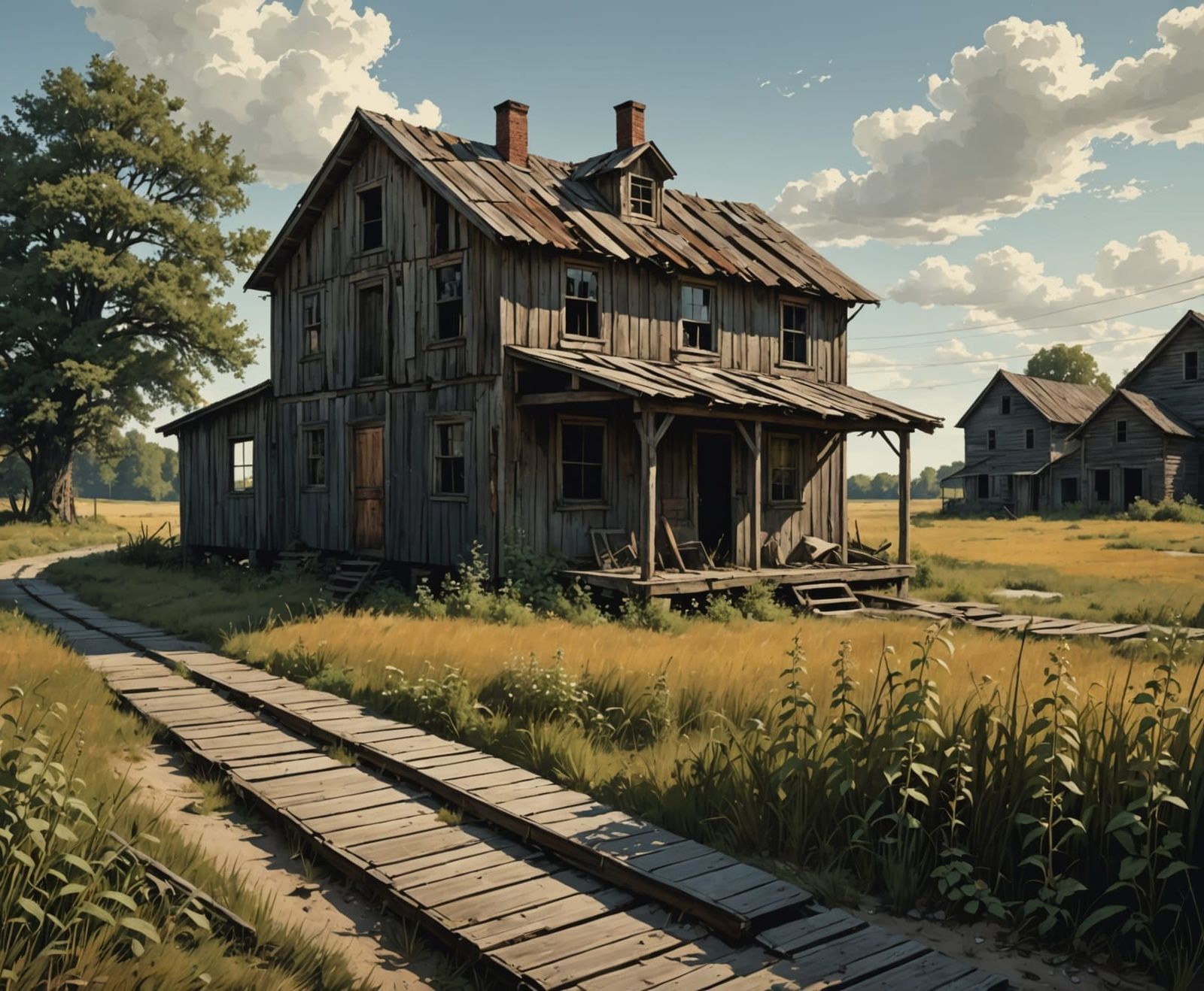 Abandoned Rustic Shack in Earthy Tones