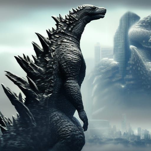 Detailed Godzilla Matte Painting in 8k Resolution