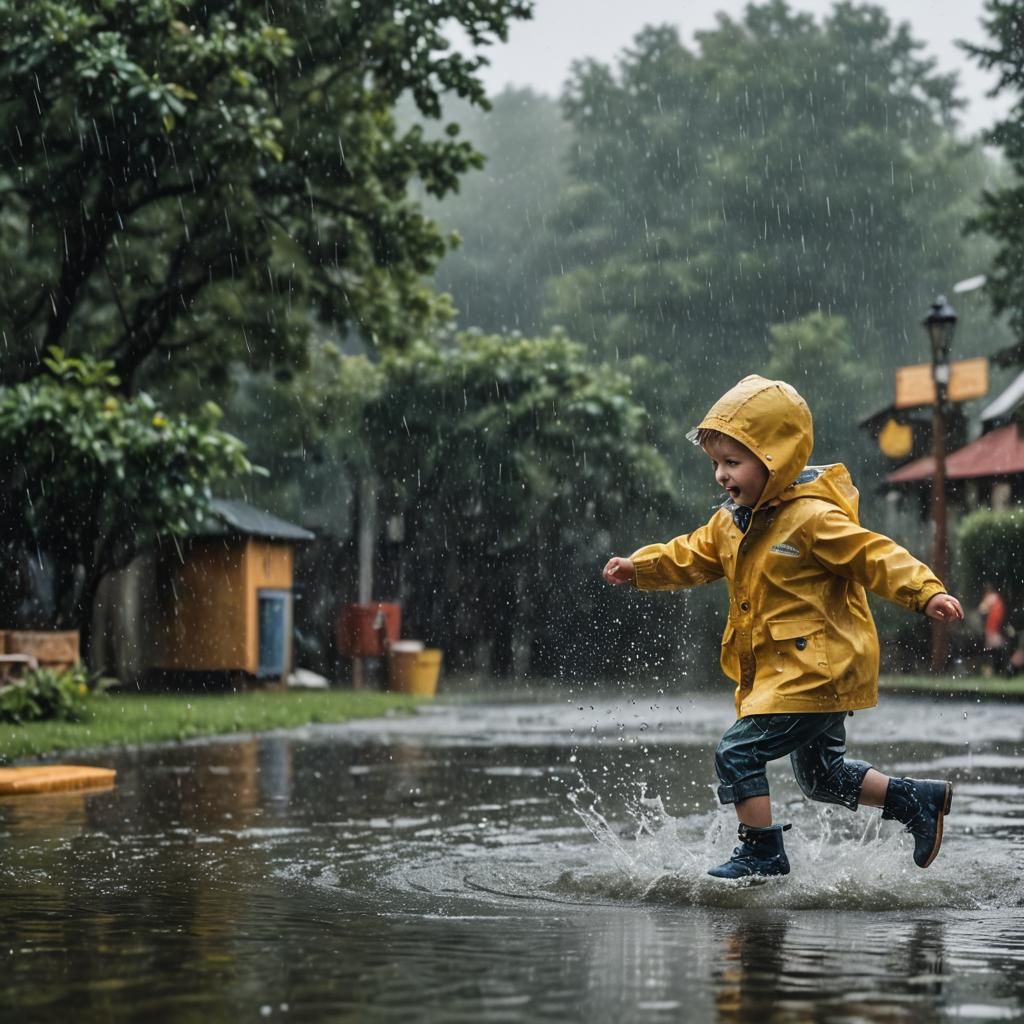 Toddler's Joy: Rainy Day Water Splash