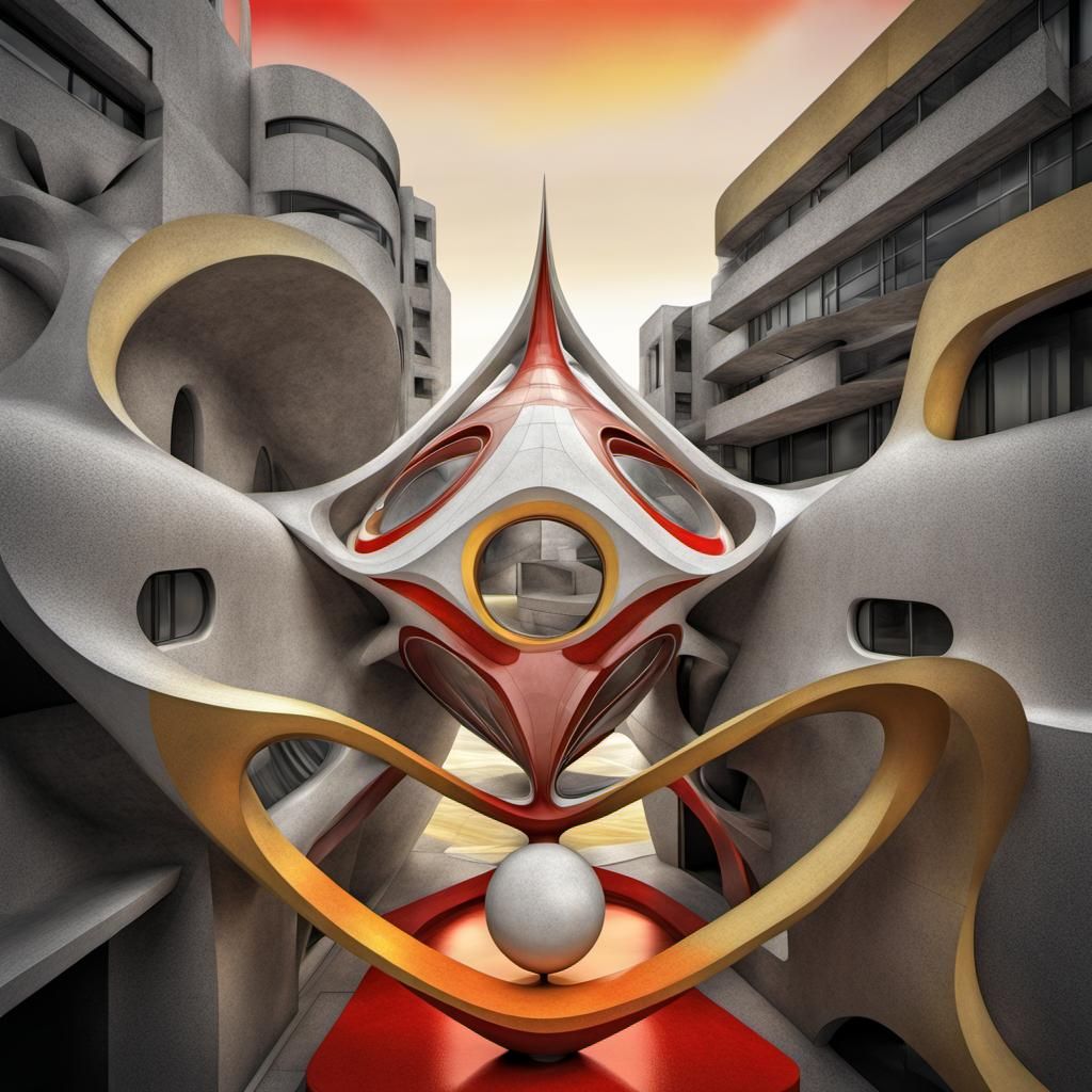 Elegant Sci-Fi Sculpture in 3D HDR Style