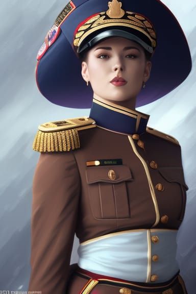 Rose Adorned Admiral in Anime Style