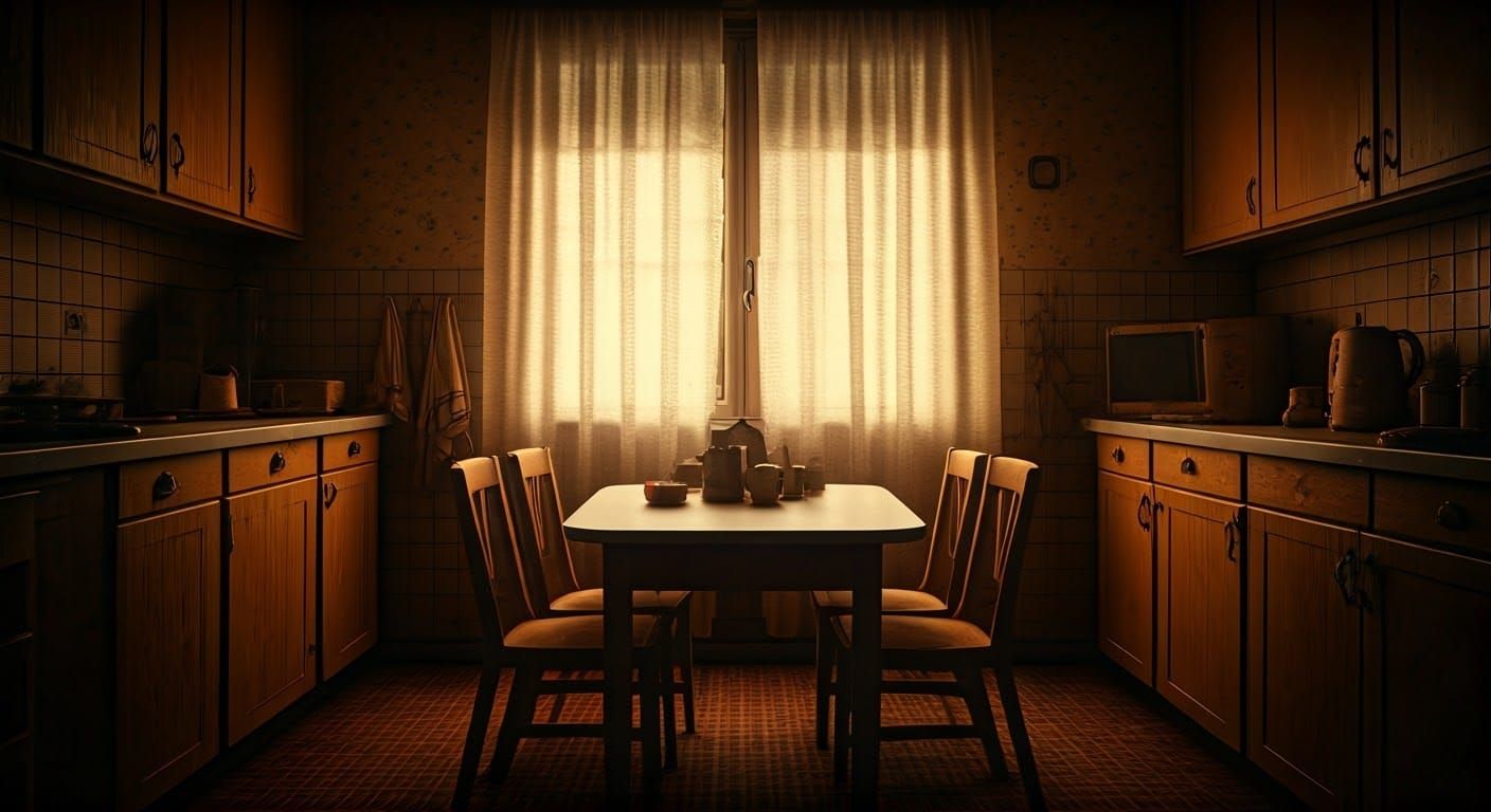 Typical French Kitchen from the 70s/80s in a Moody Atmospher...