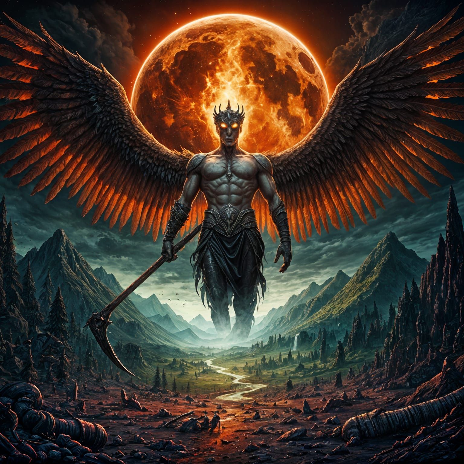 Surreal Angel of Death Surveys a Post-Apocalyptic Landscape ...