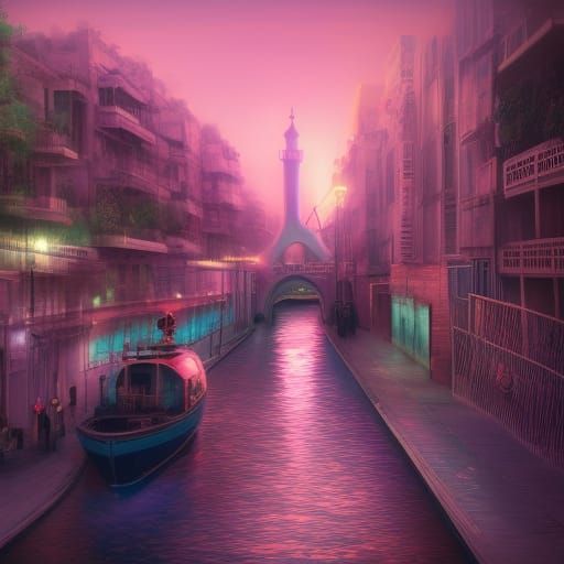 Suez Canal Disneyland: Galactic Psychedelic Concept Art