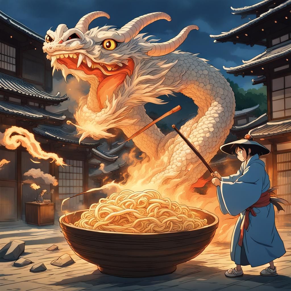 Wizard vs. Ramen Dragon in Feudal Kyoto