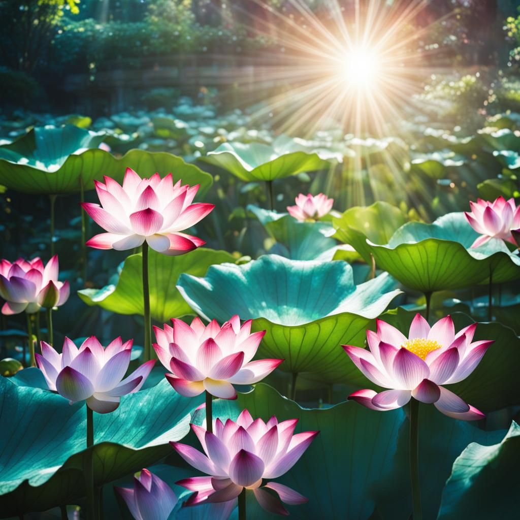 Crystal Palace Lotus Garden in Divine Light
