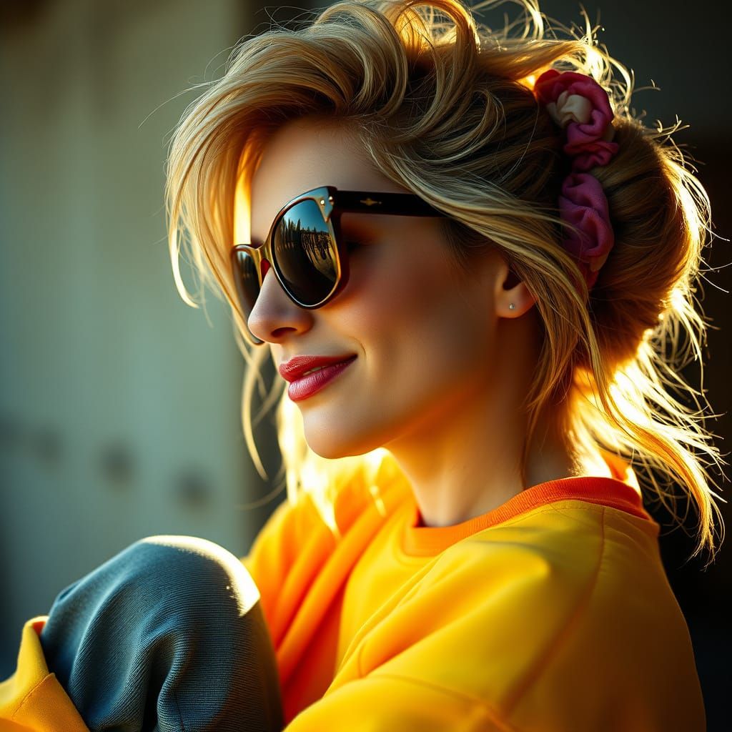 Sun-Kissed Woman in Neon Colors