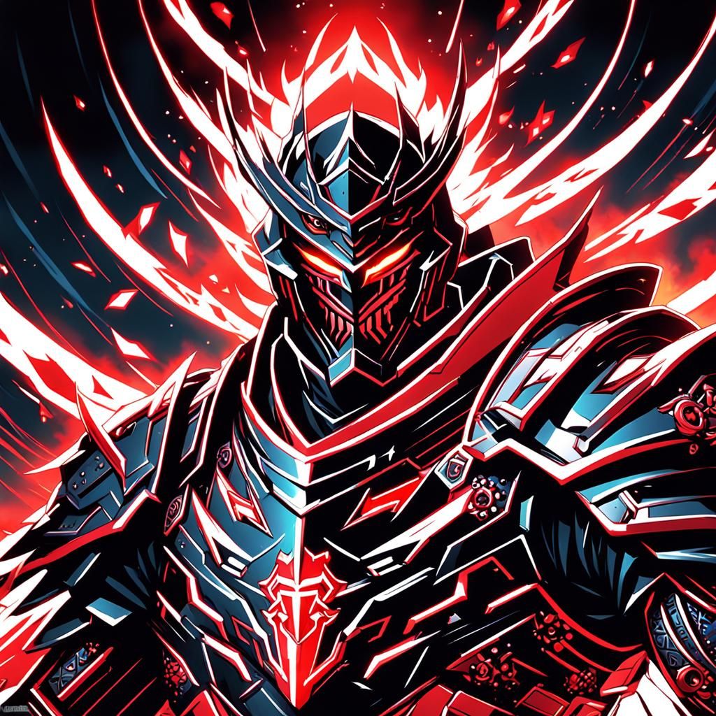 Crimson Knight Duel: Anime-Inspired Digital Art