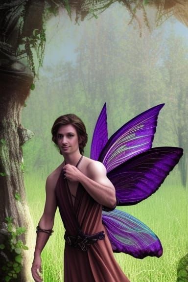Handsome Male Fairy in Epic Fantasy Style