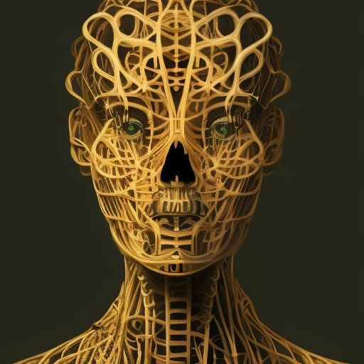 Horrific Science Fiction Landscape in Mixed Media