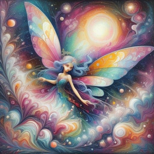 <lora:Liquid Pouring SD15:1.0> Fairy