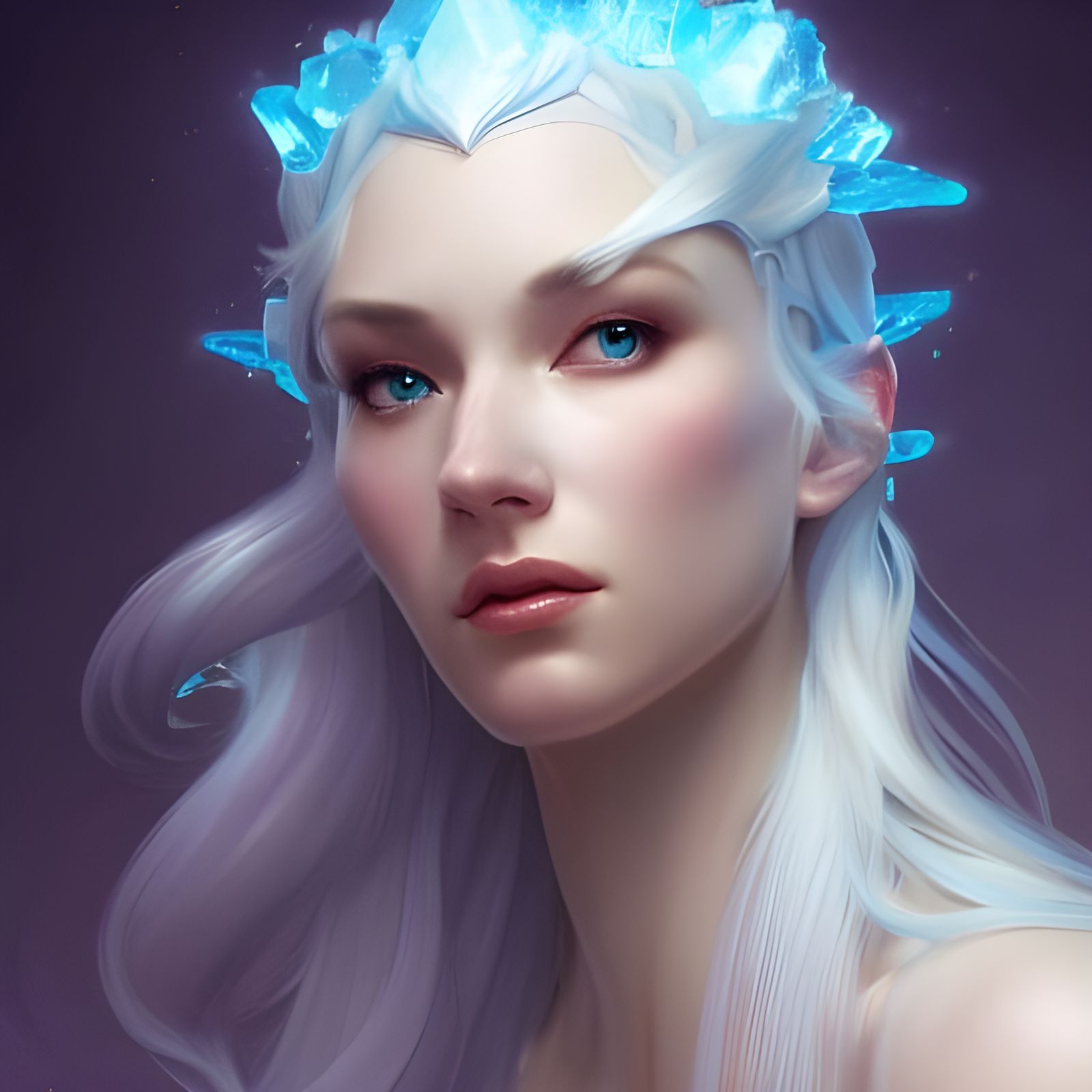 Ice Queen Portrait in Hyperdetailed Digital Art
