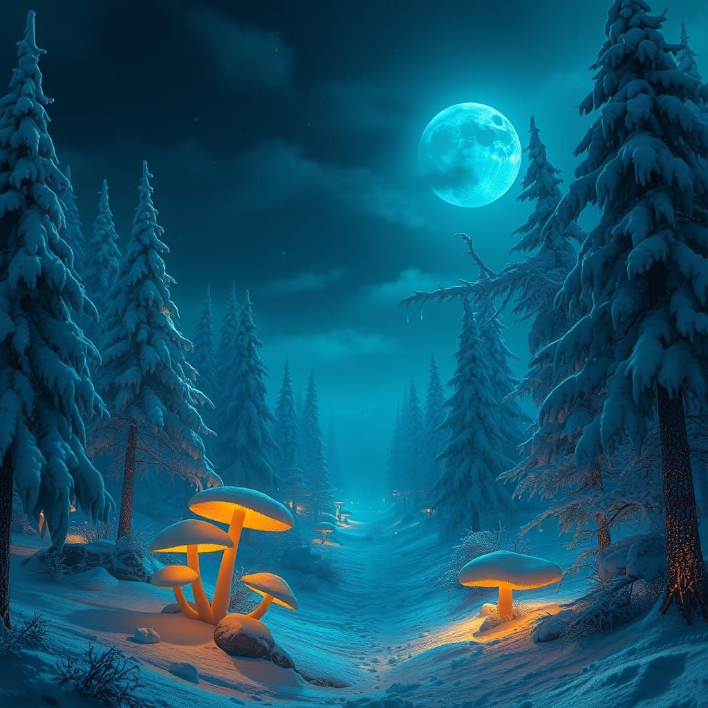 Winter Solstice in Ethereal, Deep Blue Twilight