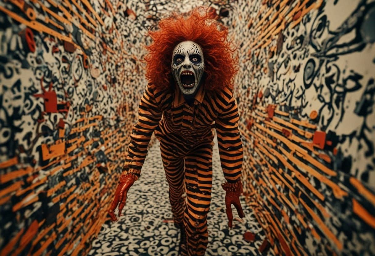 Surreal Dark Horror Fashion in Cartoon Style