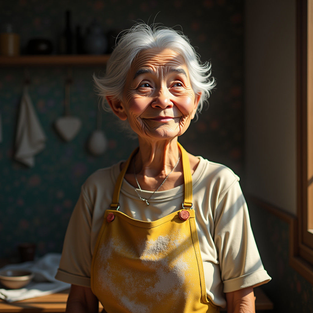 Whimsical Baker in Studio Ghibli Style