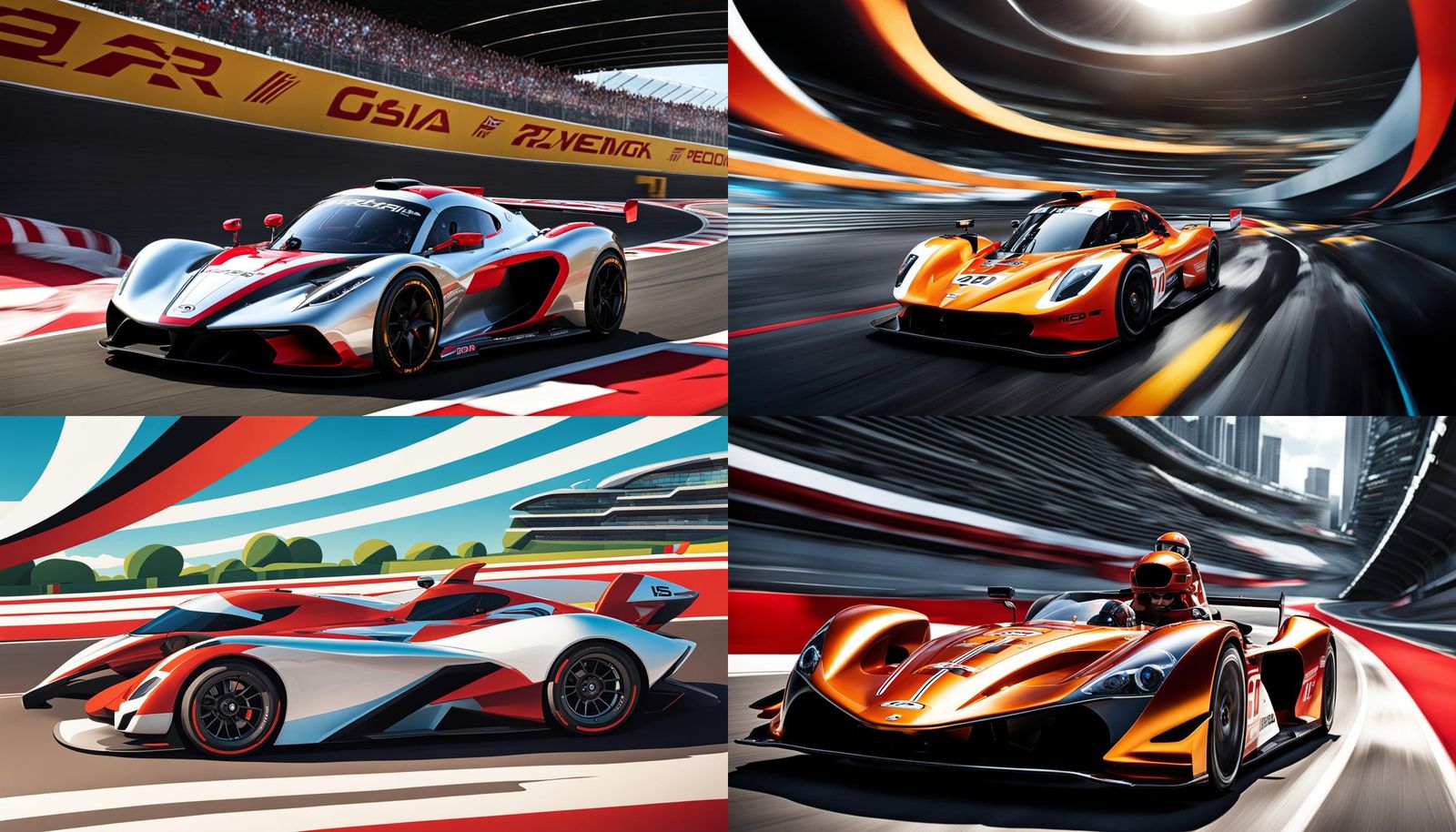 High-Tech Woman Racer on Dynamic Track