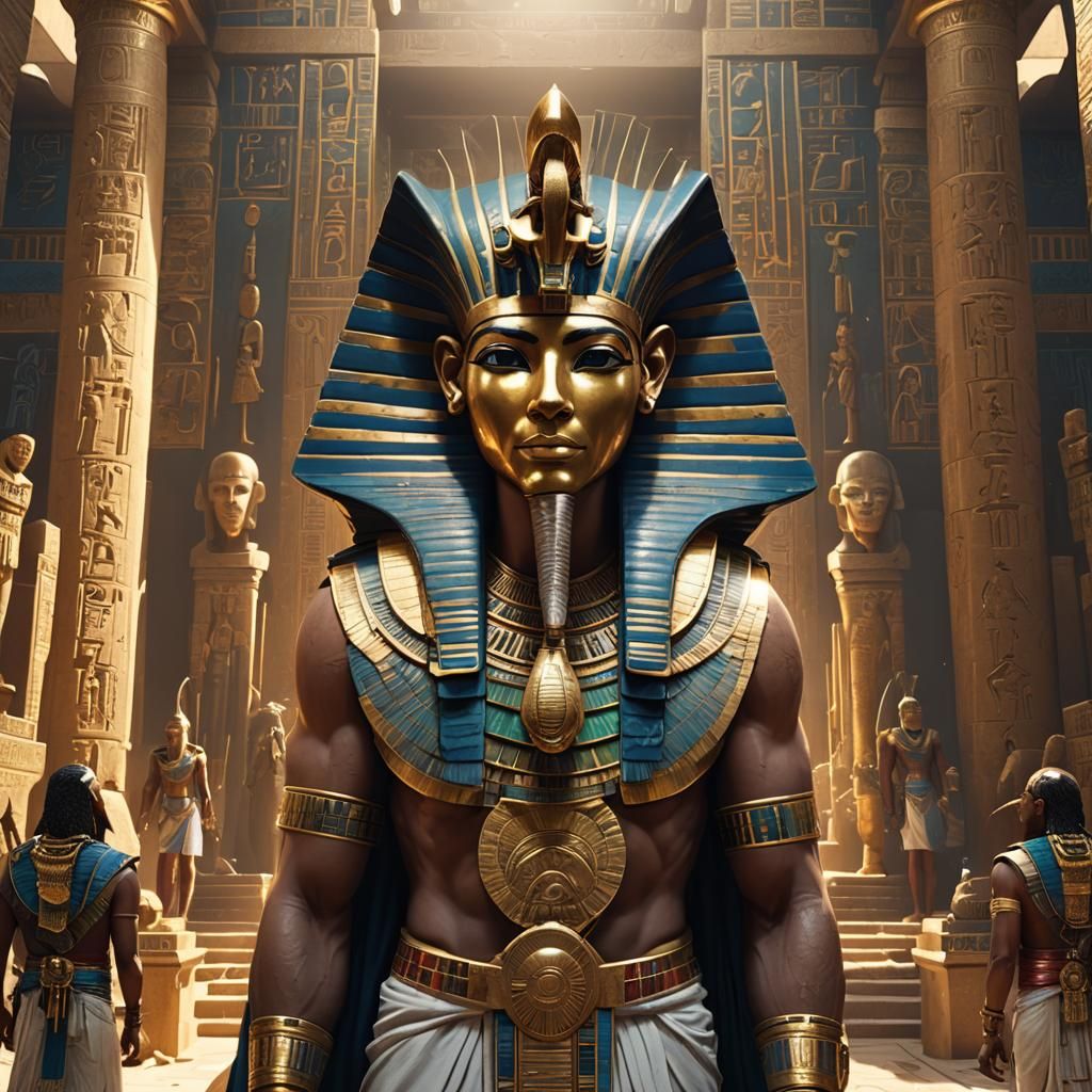 Ra, Falcon God of Egypt, Art Nouveau Portrait