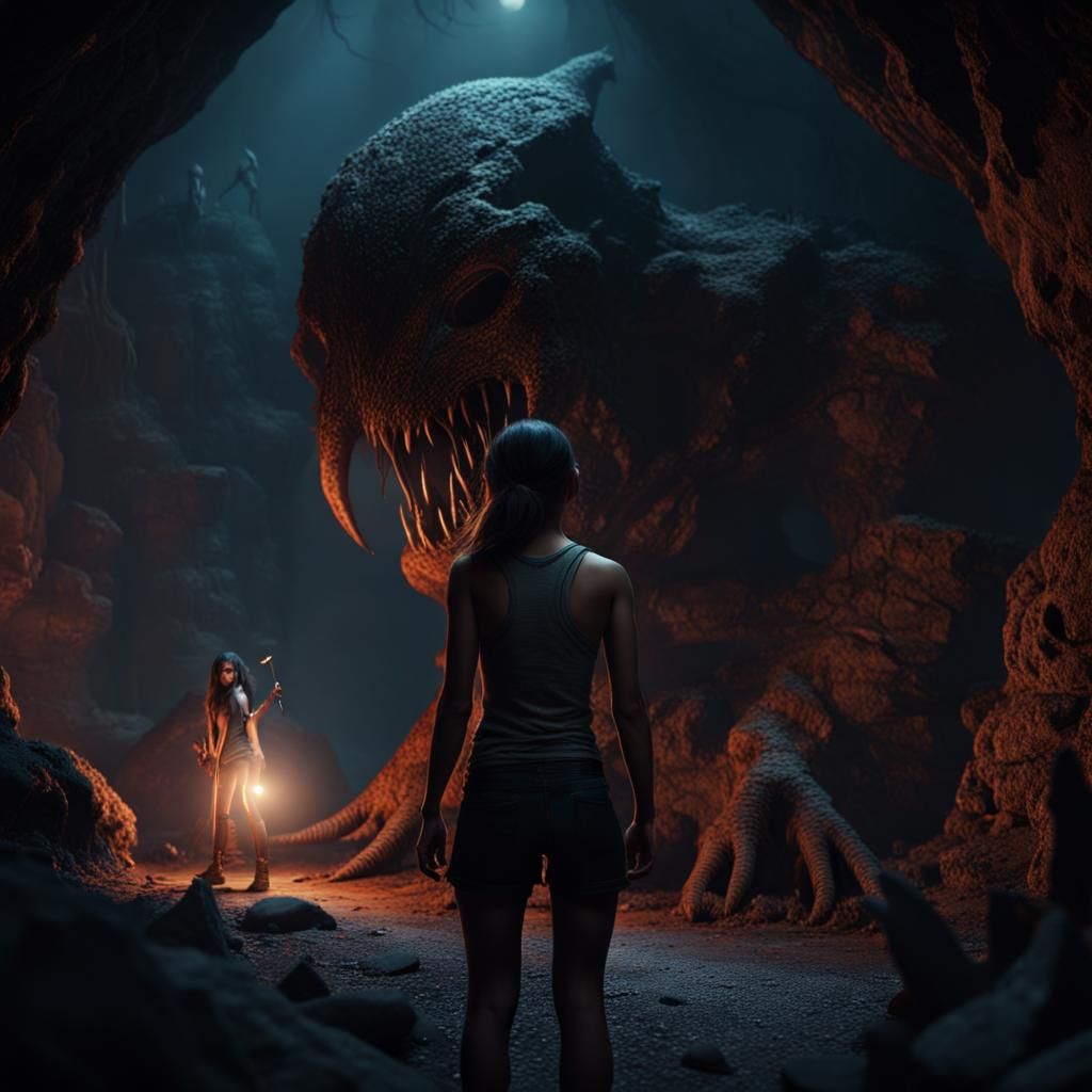 A group of friends encounter a Golem