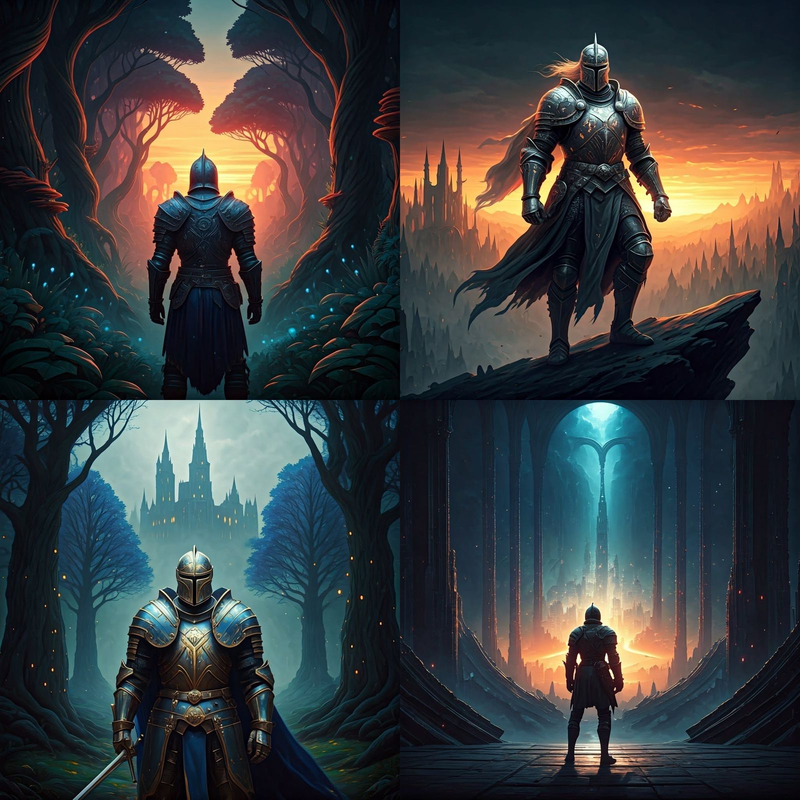 Fantastical Knight in Detailed Matte Painting