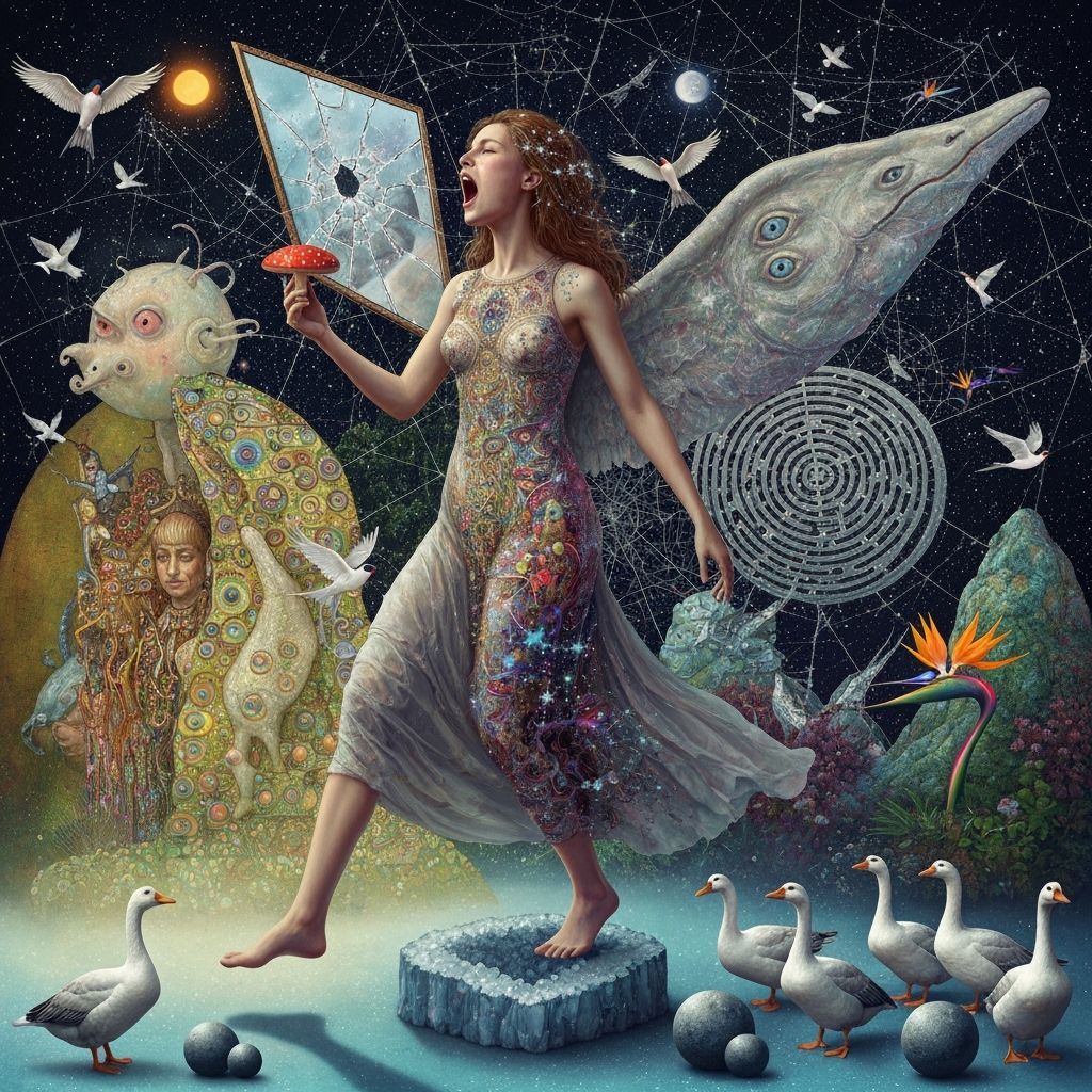 Angel of Memories Screams, Shattering Mirrors on Surreal Geo...