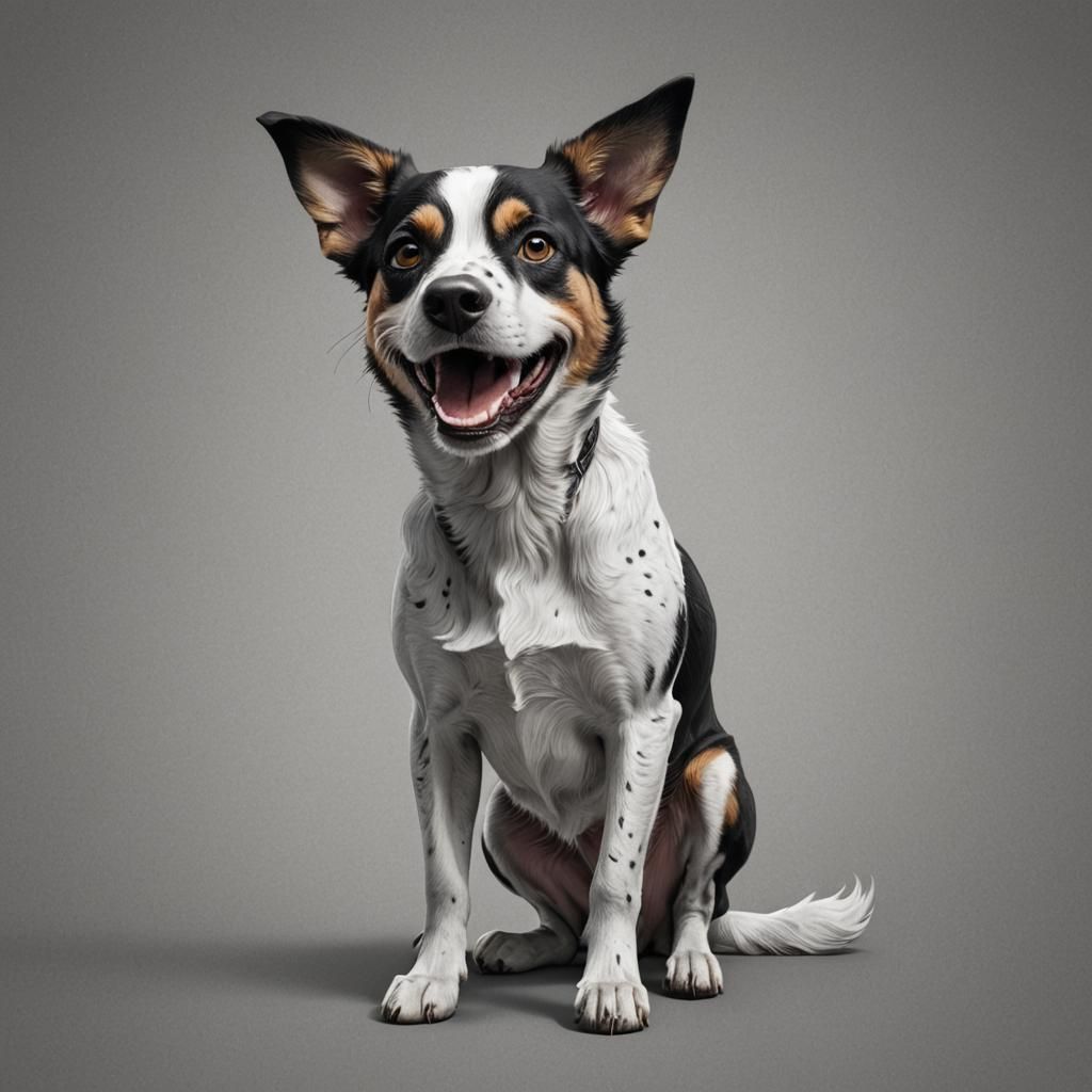 Smiling Dog Portrait for Coloring Book, 8K