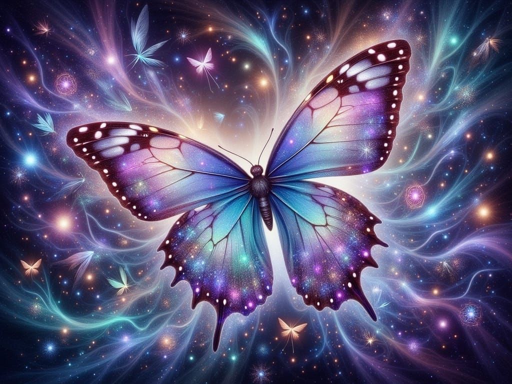 Ethereal Interdimensional Butterfly in Mystical Transfigurat...