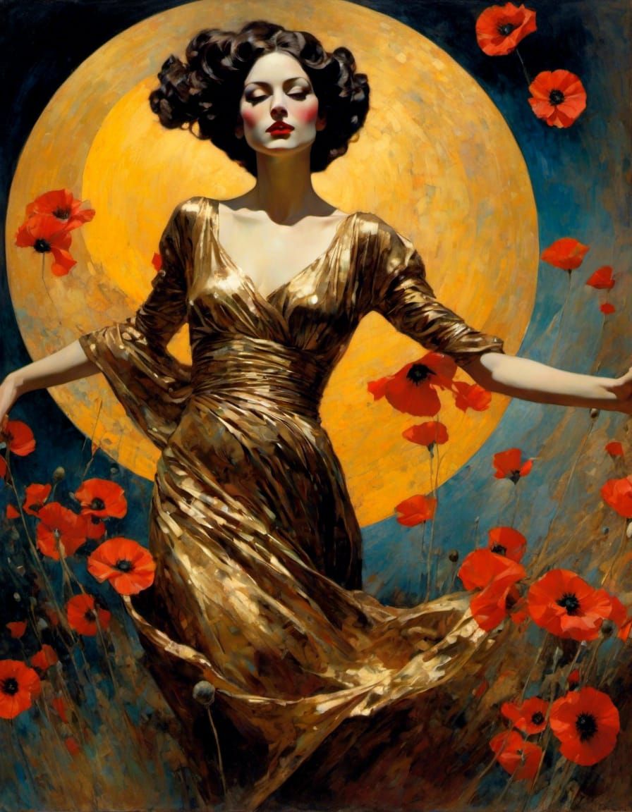 Golden Age Dance with Poppies