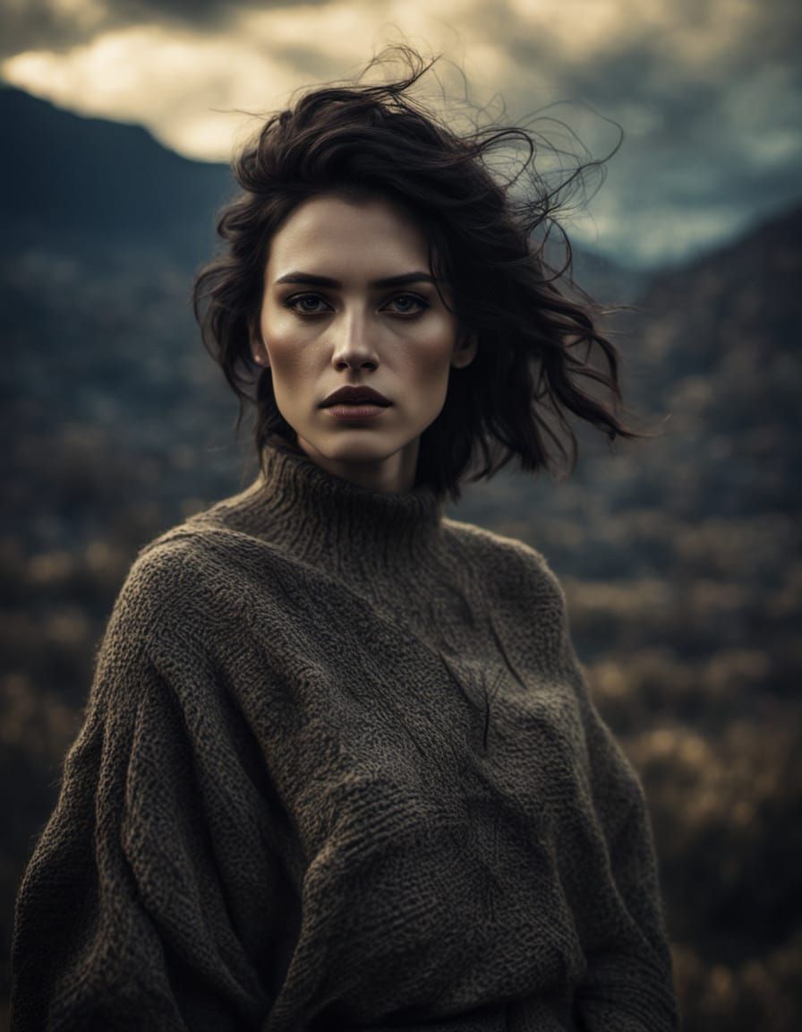 Romantic Portrait of Modern Woman in Goya Style