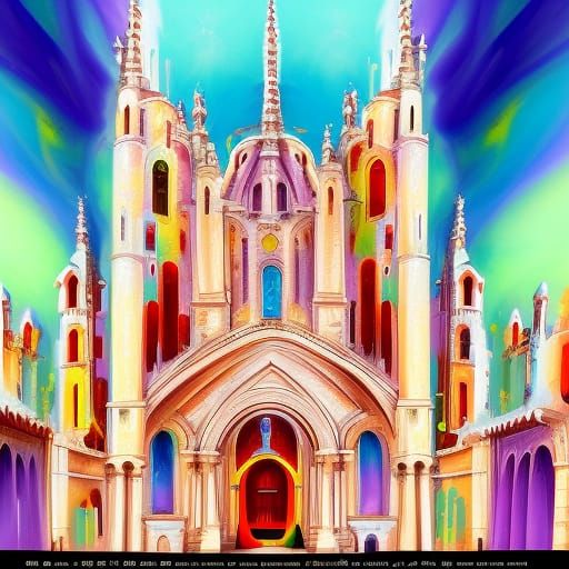 Basílica del Pilar: Abstract Graffiti Art in Complementary C...